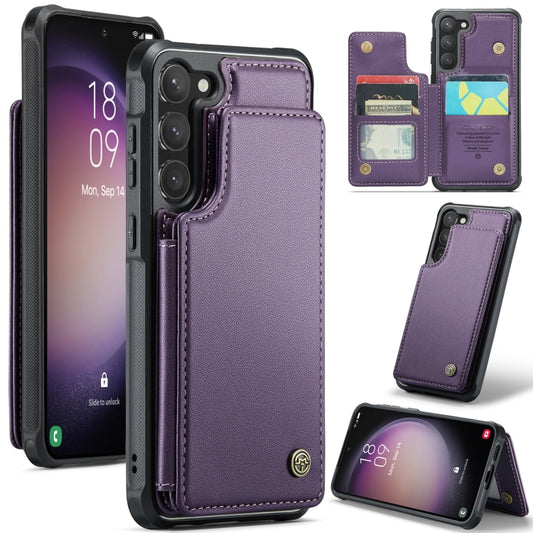 For Samsung Galaxy S23 5G CaseMe C22 Card Slots Holder RFID Anti-theft Phone Case(Purple) - Galaxy S23 5G Cases by CaseMe | Online Shopping UK | buy2fix