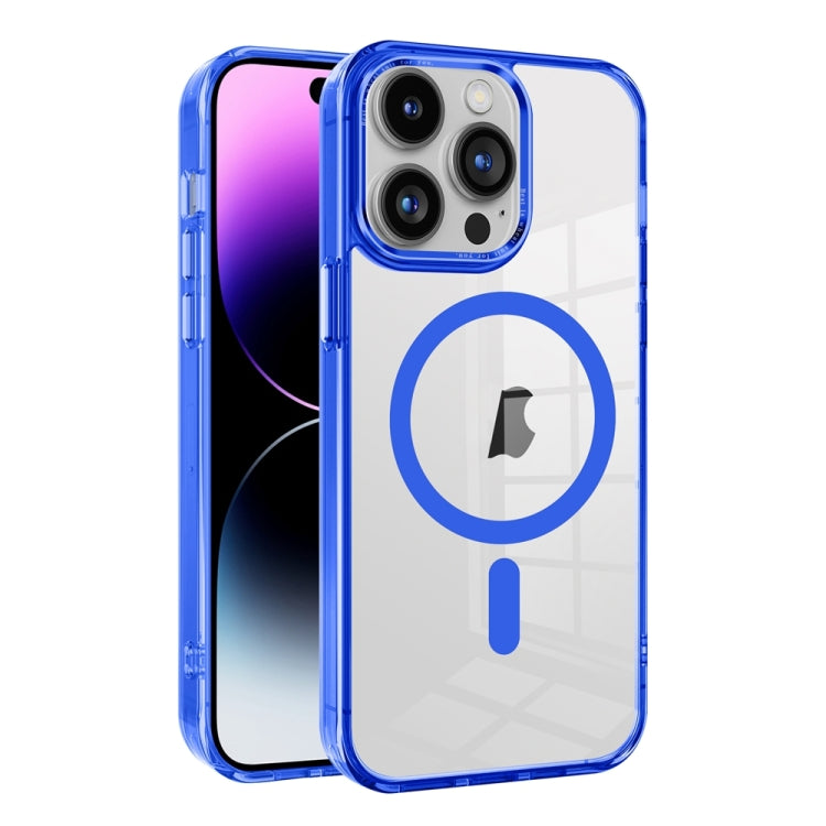 For iPhone 14 Pro Max Ice Color Magnetic Series PC + Acrylic Magsafe Phone Case(Blue) - iPhone 14 Pro Max Cases by buy2fix | Online Shopping UK | buy2fix