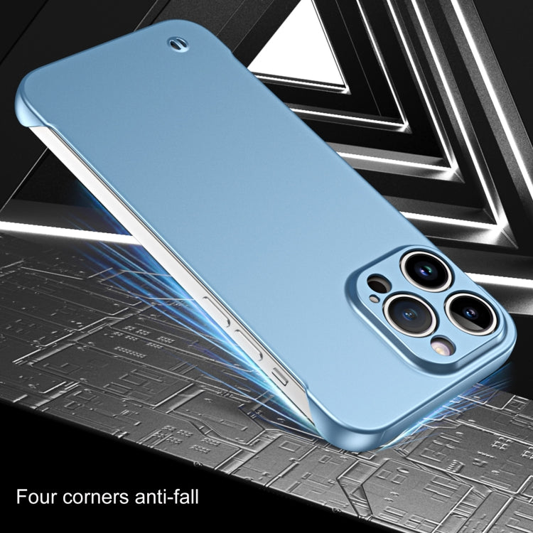 For iPhone 13 Frameless Metallic Paint Hybrid PC Phone Case(Sierra Blue) - iPhone 13 Cases by buy2fix | Online Shopping UK | buy2fix