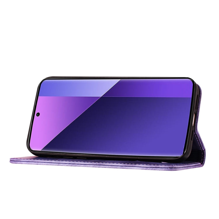 For Xiaomi Redmi Note 13 Pro+ 5G Butterfly Cat Embossing Flip Leather Phone Case(Purple) - Note 13 Pro+ Cases by buy2fix | Online Shopping UK | buy2fix