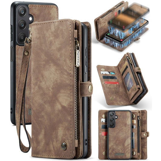 For Samsung Galaxy A25 4G CaseMe 008 Multifunctional Zipper Wallet Leather Phone Case with Lanyard(Brown) - Galaxy Phone Cases by CaseMe | Online Shopping UK | buy2fix