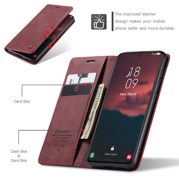 For Samsung Galaxy S24+ 5G CaseMe 013 Multifunctional Horizontal Flip Leather Phone Case(Wine Red) - Galaxy S24+ 5G Cases by CaseMe | Online Shopping UK | buy2fix