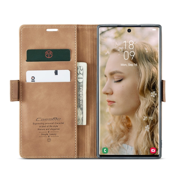 ForSamsung Galaxy S24 Ultra 5G CaseMe 013 Multifunctional Horizontal Flip Leather Phone Case(Brown) - Galaxy S24 Ultra 5G Cases by CaseMe | Online Shopping UK | buy2fix