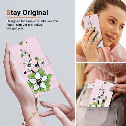 For Motorola Moto G Power 5G 2024 Crystal Texture Colored Drawing Leather Phone Case(Lily) - Motorola Cases by buy2fix | Online Shopping UK | buy2fix