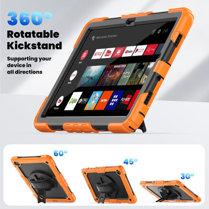 For Samsung Galaxy Tab A9+ Silicone + PC Tablet Case with Shoulder Strap(Orange) - Galaxy Tab A9+ by buy2fix | Online Shopping UK | buy2fix