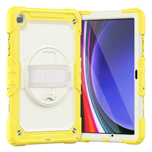 For Samsung Galaxy Tab A9+ Silicone + PC Tablet Case with Shoulder Strap(Yellow) - Galaxy Tab A9+ by buy2fix | Online Shopping UK | buy2fix