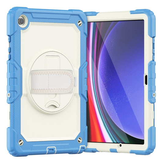 For Samsung Galaxy Tab A9+ Silicone + PC Tablet Case with Shoulder Strap(Cyan Blue) - Galaxy Tab A9+ by buy2fix | Online Shopping UK | buy2fix