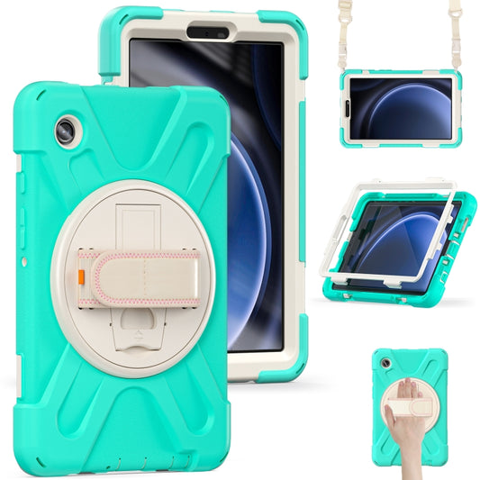 For Samsung Galaxy Tab A9 Rotary Handle Grab TPU + PC Tablet Case(Green) - Galaxy Tab A9 by buy2fix | Online Shopping UK | buy2fix