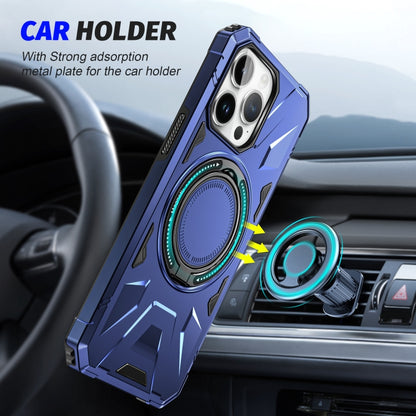 For iPhone 15 Pro MagSafe Magnetic Shockproof Phone Case with Ring Holder(Navy Blue) - iPhone 15 Pro Cases by buy2fix | Online Shopping UK | buy2fix