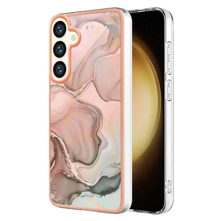 For Samsung Galaxy S24 5G Electroplating Marble Dual-side IMD Phone Case(Rose Gold 015) - Galaxy S24 5G Cases by buy2fix | Online Shopping UK | buy2fix