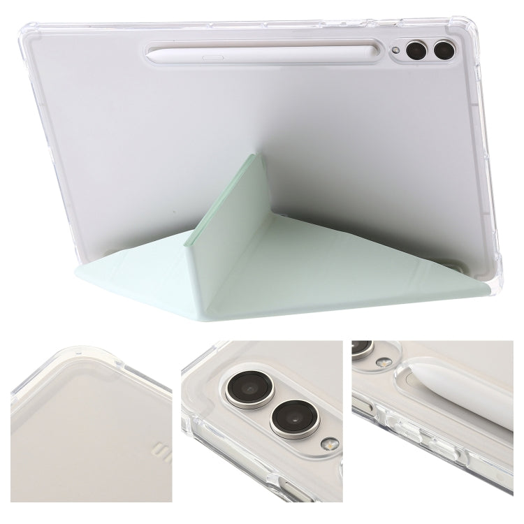 For Samsung Galaxy Tab S9 FE+ Clear Acrylic Deformation Leather Tablet Case(Green) - Galaxy Tab S9 FE+ by buy2fix | Online Shopping UK | buy2fix