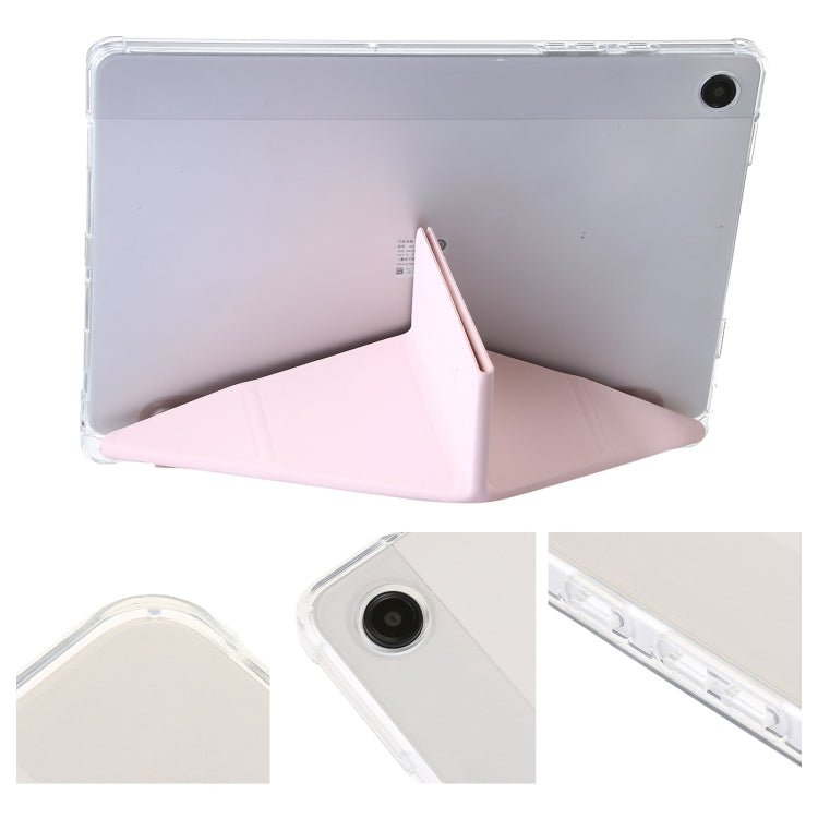 For Samsung Galaxy Tab A9 Clear Acrylic Deformation Leather Tablet Case(Pink) - Galaxy Tab A9 by buy2fix | Online Shopping UK | buy2fix