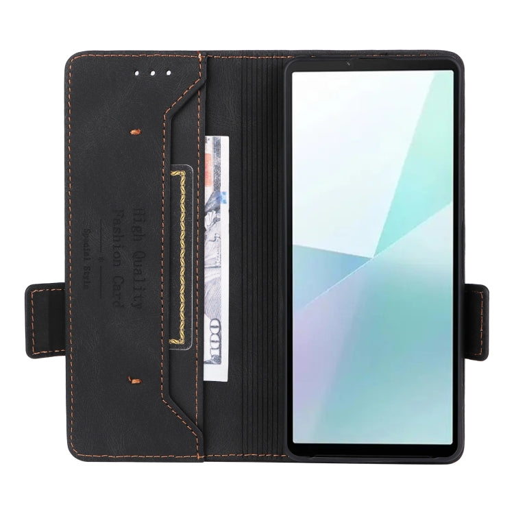 For Sony Xperia 10 VI 2024 Magnetic Clasp Leather Phone Case(Black) - Sony Cases by buy2fix | Online Shopping UK | buy2fix