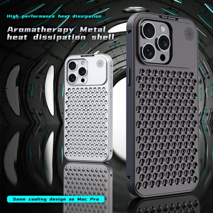 For iPhone 14 Pro Max R-JUST RJ58 Aromatherapy Metal Cooling Phone Case(Grey) - iPhone 14 Pro Max Cases by R-JUST | Online Shopping UK | buy2fix