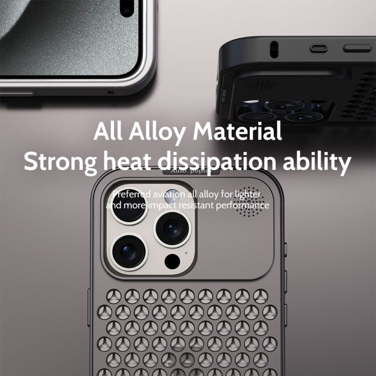 For iPhone 12 Pro Max R-JUST RJ58 Aromatherapy Metal Cooling Phone Case(Silver) - iPhone 12 Pro Max Cases by R-JUST | Online Shopping UK | buy2fix