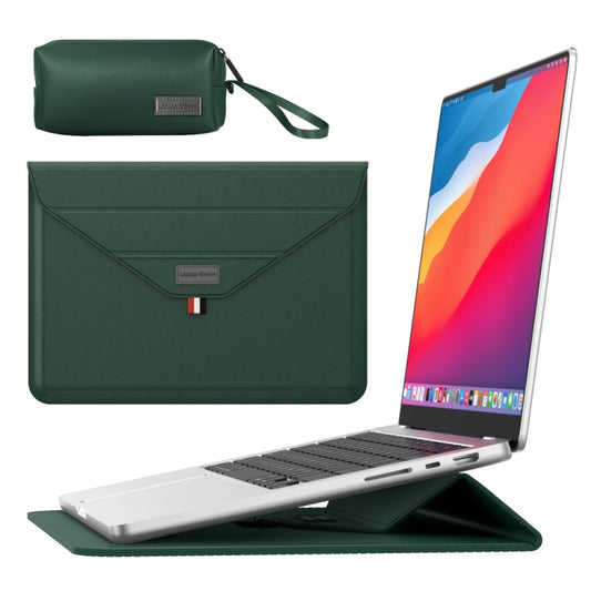 For 15.4/15.6/16.1 inch Envelope Holder Laptop Sleeve Bag with Accessories Bag(Dark Green) - Other by buy2fix | Online Shopping UK | buy2fix