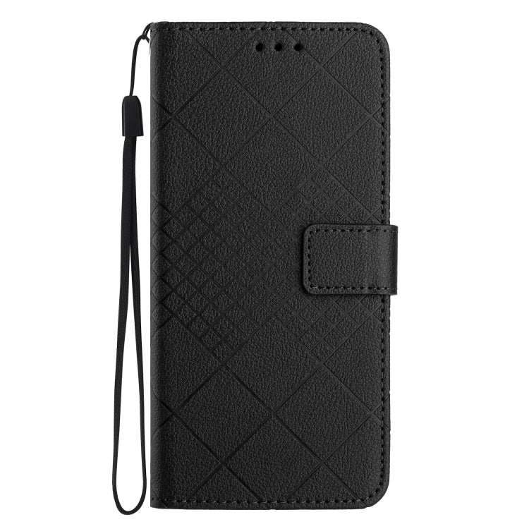 For Xiaomi 13 Ultra Rhombic Grid Texture Leather Phone Case(Black) - 13 Ultra Cases by buy2fix | Online Shopping UK | buy2fix