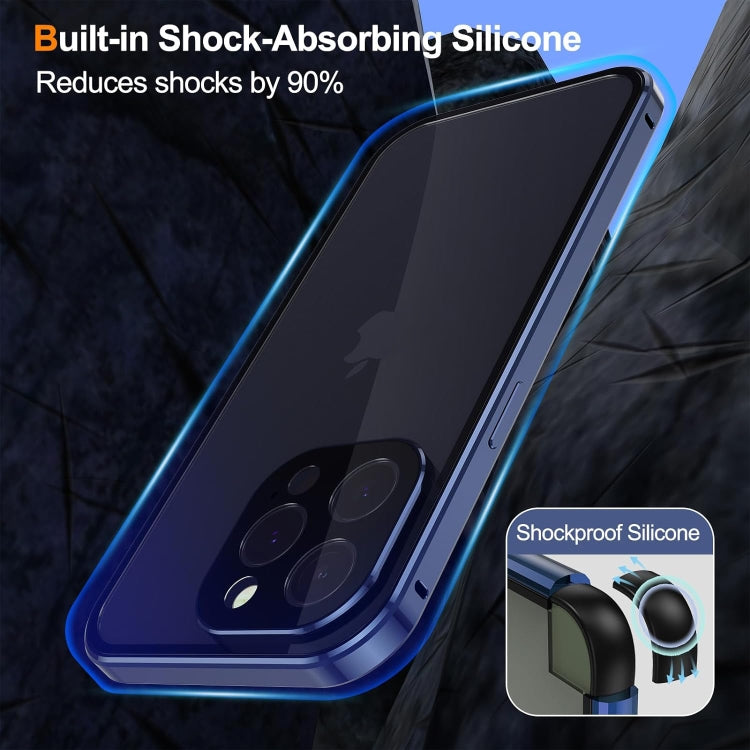 For iPhone 16 Pro Max Anti-peeping Magnetic Double-sided Tempered Glass Phone Case(Grey) - iPhone 16 Pro Max Cases by buy2fix | Online Shopping UK | buy2fix