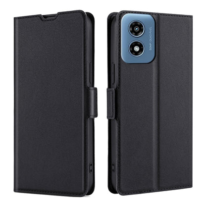 For Motorola Moto G Play 4G 2024 Ultra-thin Voltage Side Buckle Horizontal Flip Leather Phone Case(Black) - Motorola Cases by buy2fix | Online Shopping UK | buy2fix