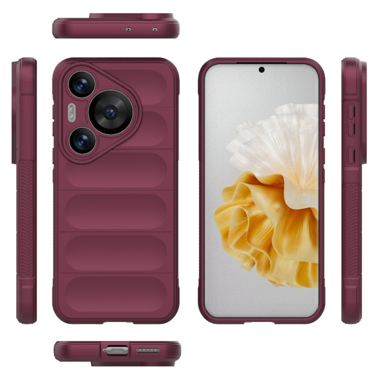 For Huawei Pura 70 Pro / 70 Pro+ Magic Shield TPU + Flannel Phone Case(Wine Red) - Huawei Cases by buy2fix | Online Shopping UK | buy2fix