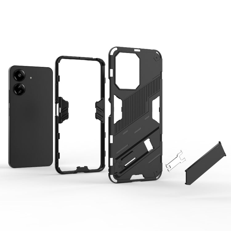For Xiaomi Redmi 13C 5G / 4G Global Punk Armor 2 in 1 PC + TPU Phone Case with Holder(Black) - 13C Cases by buy2fix | Online Shopping UK | buy2fix