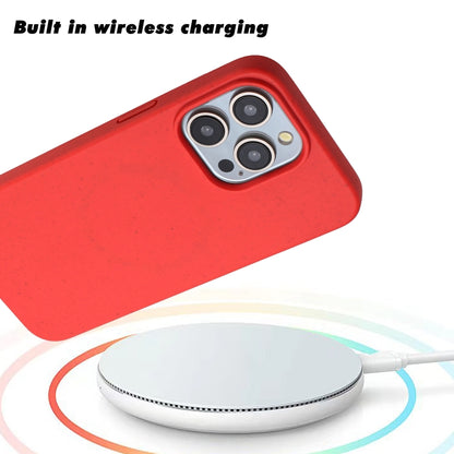 For iPhone 11 Pro Wheat MagSafe Magnetic Straw Material + TPU Phone Case(Red) - iPhone 11 Pro Cases by buy2fix | Online Shopping UK | buy2fix