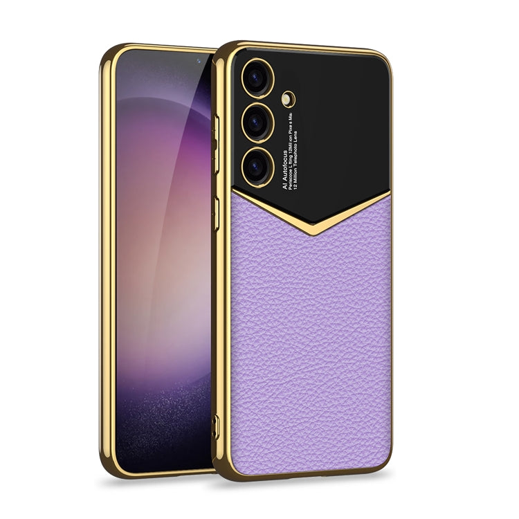 For Samsung Galaxy S24+ 5G GKK Plating Soft TPU + Leather Full Coverage Phone Case without Pen(Purple) - Galaxy S24+ 5G Cases by GKK | Online Shopping UK | buy2fix