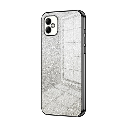 For Samsung Galaxy A05 Gradient Glitter Powder Electroplated Phone Case(Black) - Galaxy Phone Cases by buy2fix | Online Shopping UK | buy2fix