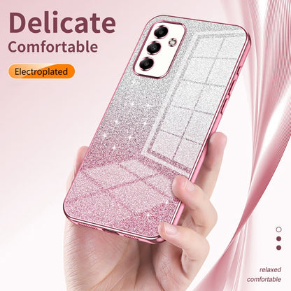 For Samsung Galaxy S21 FE 5G Gradient Glitter Powder Electroplated Phone Case(Pink) - Galaxy Phone Cases by buy2fix | Online Shopping UK | buy2fix