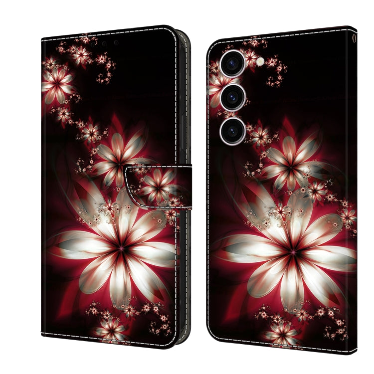 For Samsung Galaxy S24+ 5G Crystal 3D Shockproof Protective Leather Phone Case(Fantastic Flower) - Galaxy S24+ 5G Cases by buy2fix | Online Shopping UK | buy2fix