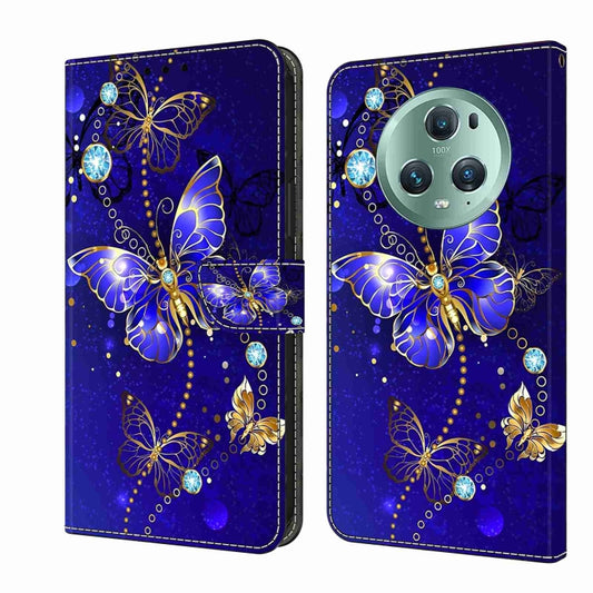 For Honor Magic5 Pro Crystal 3D Shockproof Protective Leather Phone Case(Diamond Butterfly) - Honor Cases by buy2fix | Online Shopping UK | buy2fix