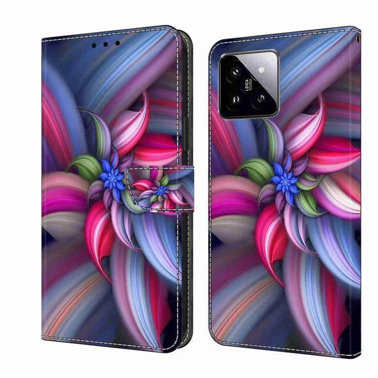 For Xiaomi 14 Pro Crystal 3D Shockproof Protective Leather Phone Case(Colorful Flower) - 14 Pro Cases by buy2fix | Online Shopping UK | buy2fix