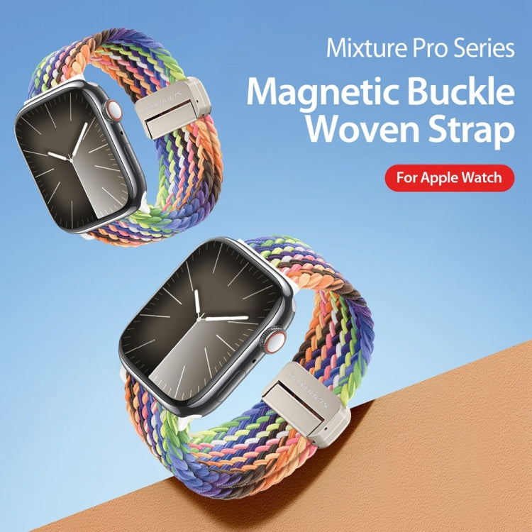 For Apple Watch Series 8 41mm DUX DUCIS Mixture Pro Series Magnetic Buckle Nylon Braid Watch Band(New Rainbow) - Watch Bands by DUX DUCIS | Online Shopping UK | buy2fix