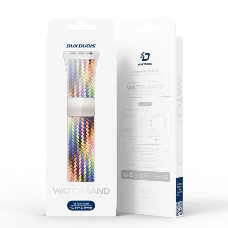 For Apple Watch Series 7 41mm DUX DUCIS Mixture Pro Series Magnetic Buckle Nylon Braid Watch Band(New Rainbow) - Watch Bands by DUX DUCIS | Online Shopping UK | buy2fix