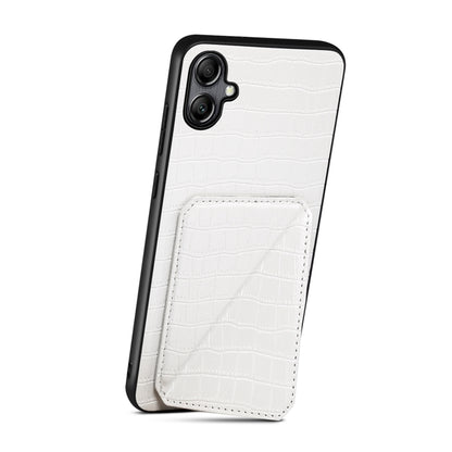 For Samsung Galaxy S24 5G Denior Imitation Crocodile Leather Back Phone Case with Holder(White) - Galaxy S24 5G Cases by Denior | Online Shopping UK | buy2fix