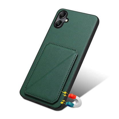 For Samsung Galaxy A22 5G Denior Imitation Calf Leather Back Phone Case with Holder(Green) - Galaxy Phone Cases by Denior | Online Shopping UK | buy2fix