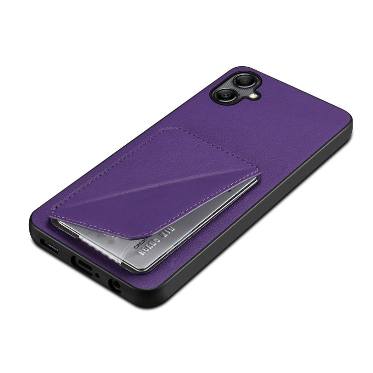 For Samsung Galaxy A23 5G / 4G Denior Imitation Calf Leather Back Phone Case with Holder(Purple) - Galaxy Phone Cases by Denior | Online Shopping UK | buy2fix