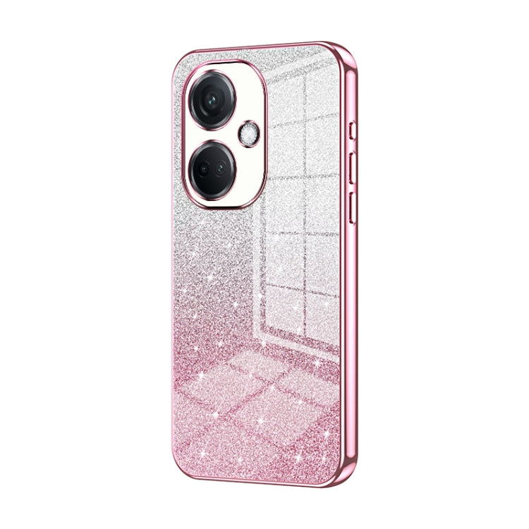 For OPPO K11 Gradient Glitter Powder Electroplated Phone Case(Pink) - OPPO Cases by buy2fix | Online Shopping UK | buy2fix