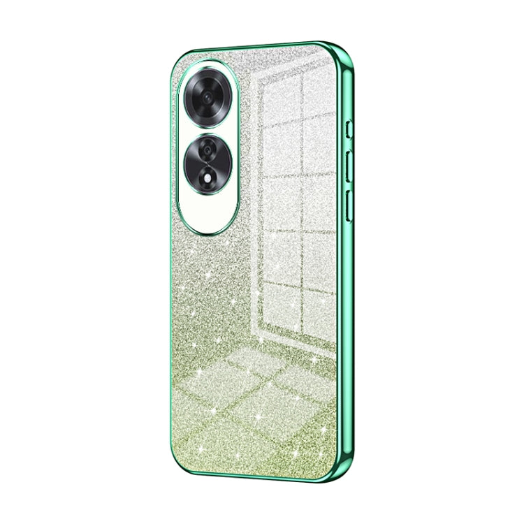 For OPPO A60 Gradient Glitter Powder Electroplated Phone Case(Green) - OPPO Cases by buy2fix | Online Shopping UK | buy2fix