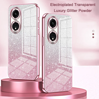 For OPPO Reno3 Pro Gradient Glitter Powder Electroplated Phone Case(Pink) - OPPO Cases by buy2fix | Online Shopping UK | buy2fix