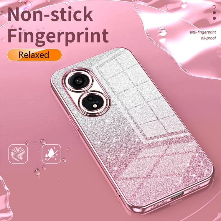 For OPPO Reno8 Pro Gradient Glitter Powder Electroplated Phone Case(Gold) - OPPO Cases by buy2fix | Online Shopping UK | buy2fix