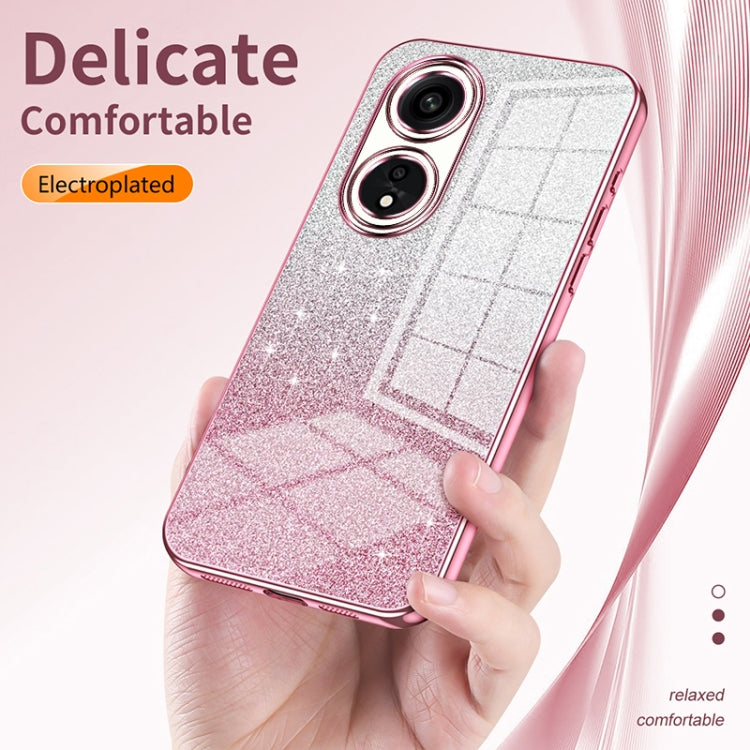 For OPPO A93s 5G Gradient Glitter Powder Electroplated Phone Case(Purple) - OPPO Cases by buy2fix | Online Shopping UK | buy2fix
