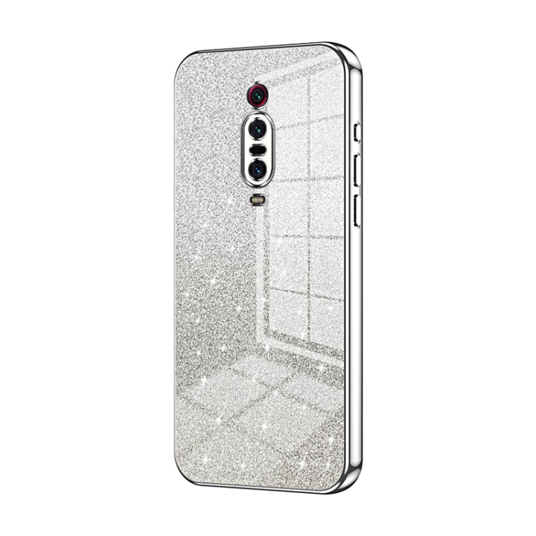 For Xiaomi Redmi K20 / K20 Pro Gradient Glitter Powder Electroplated Phone Case(Silver) - Xiaomi Cases by buy2fix | Online Shopping UK | buy2fix