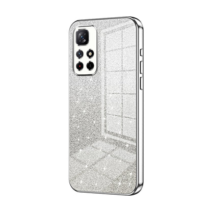 For Xiaomi Redmi Note 11T 5G/Note 11S 5G Gradient Glitter Powder Electroplated Phone Case(Silver) - Xiaomi Cases by buy2fix | Online Shopping UK | buy2fix