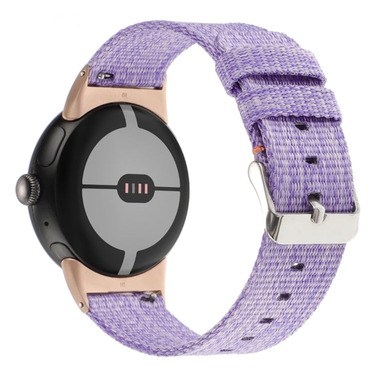 For Google Pixel Watch 2 / Pixel Watch Nylon Canvas Watch Band(Lavender Purple) - Watch Bands by buy2fix | Online Shopping UK | buy2fix