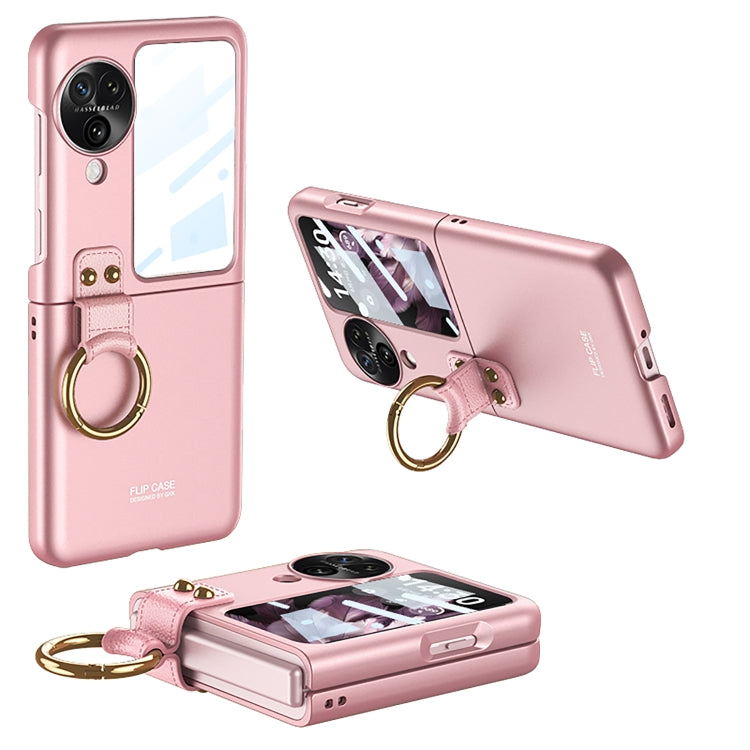 For OPPO Find N3 Flip GKK Integrated Ultra-thin Full Coverage Phone Case with Ring Holder(Pink) - Find N3 Flip Cases by GKK | Online Shopping UK | buy2fix