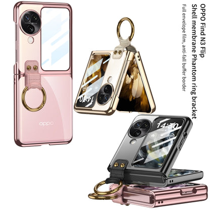 For OPPO Find N3 Flip GKK Electroplating Phone Case with Ring(Gold) - Find N3 Flip Cases by GKK | Online Shopping UK | buy2fix