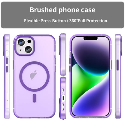 For iPhone 16 Plus MagSafe Frosted Translucent TPU + PC Full Coverage Phone Case(Dark Purple) - iPhone 16 Plus Cases by buy2fix | Online Shopping UK | buy2fix