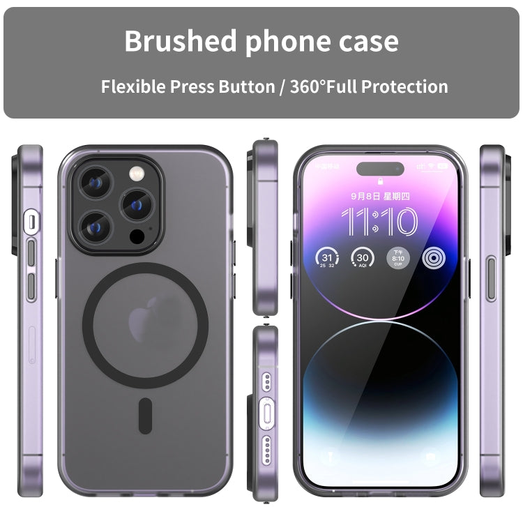 For iPhone 16 Pro MagSafe Frosted Translucent TPU + PC Full Coverage Phone Case(Black) - iPhone 16 Pro Cases by buy2fix | Online Shopping UK | buy2fix