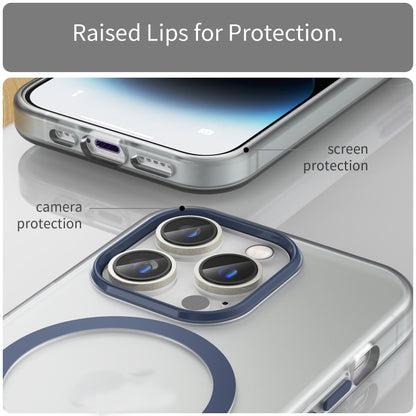 For iPhone 16 Pro Max MagSafe Frosted Translucent TPU + PC Full Coverage Phone Case(Dark Blue) - iPhone 16 Pro Max Cases by buy2fix | Online Shopping UK | buy2fix